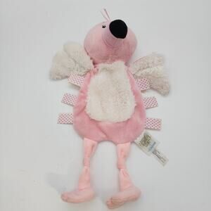 Baby Ganz Flamingo Lovey Plush 11" Crinkle Pink Polka Dot Tags Security Toy